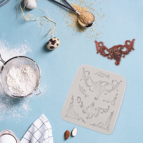 EXCEART Silicone Mold for DIY Baking Baroque Style Cake and Fondant Molds Perfect for Unique Desserts and Floral Decorations - Image 2