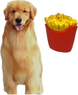 JJLFresheners Brown Cute French Fries Bone Spiked Ball Pet Chew for Small Dogs Cats - Screaming Dog for Endless Fun,Automatic Ball Launchers,Dogs