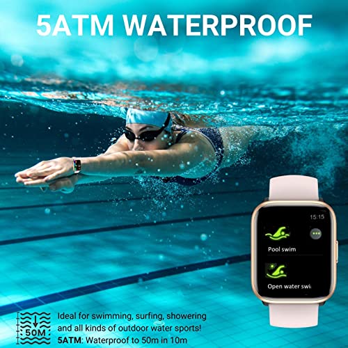 HOAIYO Smart Watches for Women 1.8" Screen with Heart Rate SpO2 Sleep Monitor, 200 Watch Faces - Image 2