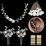 👰Perfecto para novias, damas de honor o floristas. Las pinzas para el cabello arreglan perfectamente los peinados. No te quitará la cabeza porque el producto es demasiado grande, accesorios para el cabello perfectos, te harán lucir más bella y encantadora.