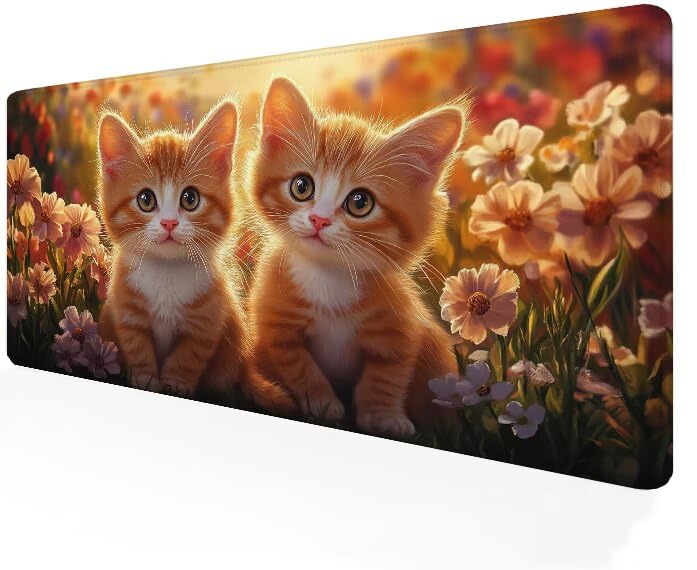 Tapis de souris grand XXL motif fleur jaune G1-36 une idée cadeau utile et originale