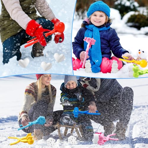 Zkaoai Snowball Maker, 6 Stück Schneeball Former Schneeformer Schneebälle Sandball Schneeball Clip, Cartoon Schneeball Maker Schneeballformer, Winter Schnee Spielzeug Freien Spielen (F)
