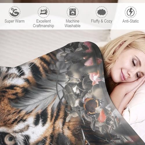 Couverture polaire tigre douce 150x200 cm pour protéger votre canapé - 4