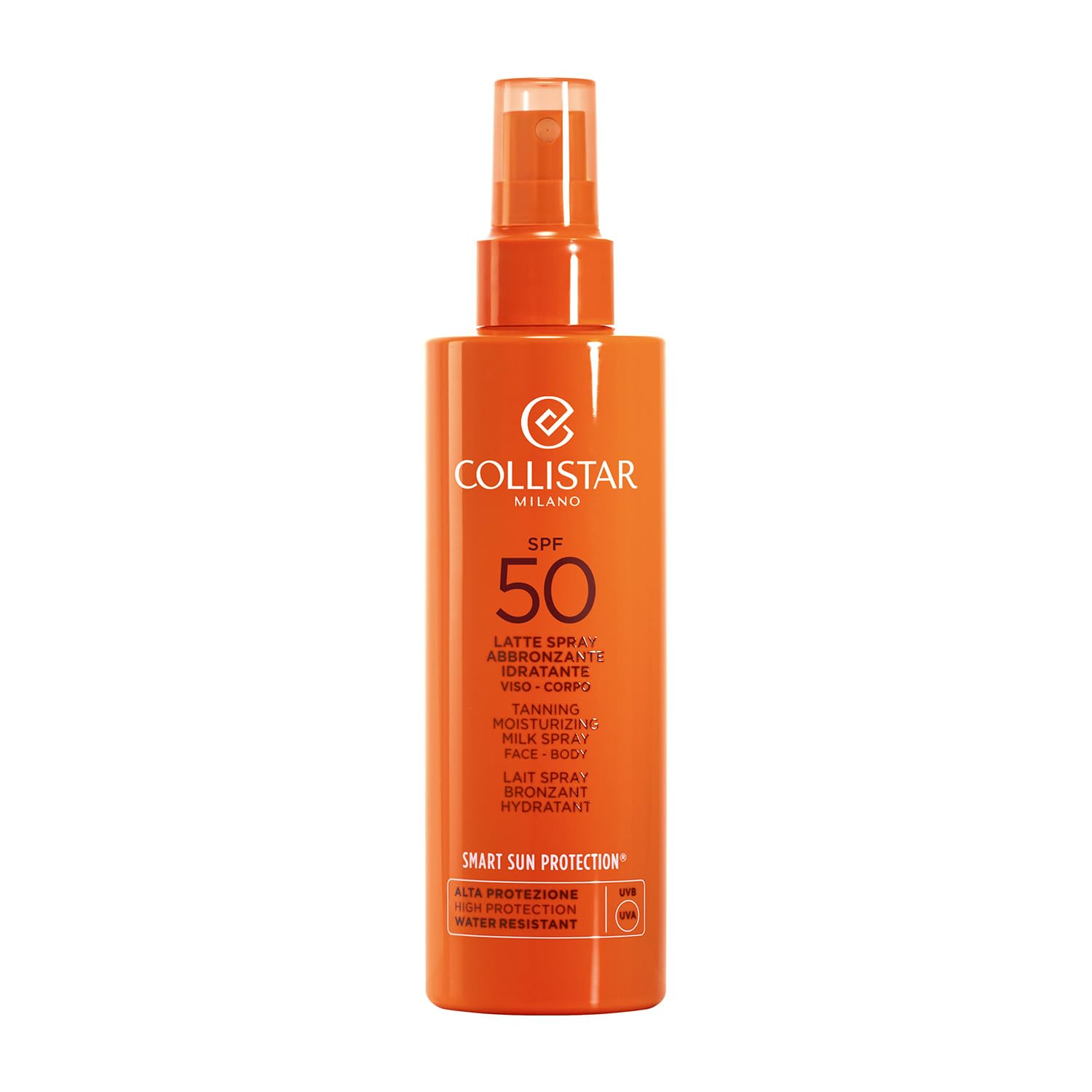 Collistar Mleczko do opalania nawilżające SPF 50, ochrona przeciwsłoneczna twarzy i ciała, wodoodporna, lekka tekstura, szybkie wchłanianie, 200 ml