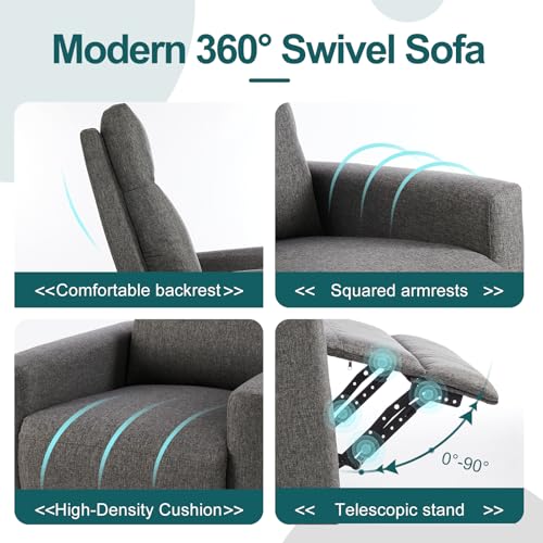 image for SMUG Swivel Recliner Chair, Rocking Chair Nursery Massage, Glider Rock