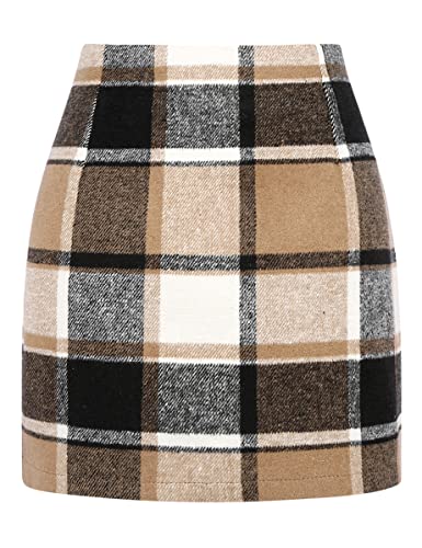 Idealsanxun Winter Outfits For Women Fall Clothes 2022 Winter Skirts Brown Work Business Skirt (Brown New, M) #TOP1