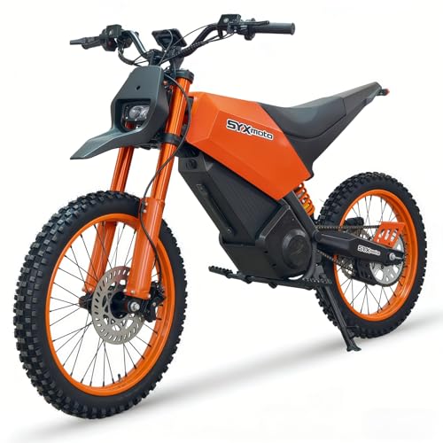 SYX MOTO Sprk Electric Dirt Bike, 4000W Peak 43MPH Electric-Motorcycle with 60V/27AH Battery E-bike, Full Hydraulic Brakes and Suspensions Mountain Off-Road E-Dirt Bike, for Teens & Adults (Orange) SYX MOTO Sprk Electric Dirt Bike, 4000W Peak 43MPH Electric-Motorcycle with 60V/27AH Battery E-bike, Full Hydraulic Brakes and Suspensions Mountain Off-Road E-Dirt Bike, for Teens & Adults (Orange)