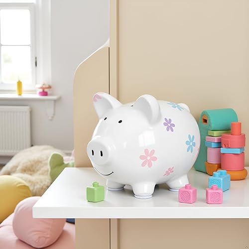 Miniatura 9 de Kate & Milo Mini alcancía floral, banco de dinero de cerámica para niños, recuerdo ideal para recién nacidos, regalo para niños pequeños, bonita