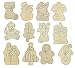 Darice Christmas Decoration Set of 12 Paint- In Wooden Christmas Ornaments