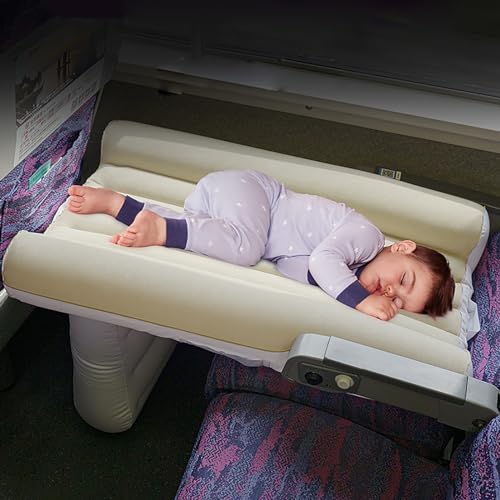 ZDMZR Inflatable Baby Travel Bed, Baby Travel Airplane Bed, Kids Airplane Bed, Infant Airplane Bed Fits Most Airplane Economy Seats for Convenient Toddler Travel