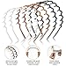 Chuangdi 6 Pieces Zigzag Headband for Thick Curly Hair Plastic Shark Tooth Comb Zig Zag Headband Plastic Wavy Teeth Hair Hoop Accessory for Women Men Lady(Black, White, Brown)