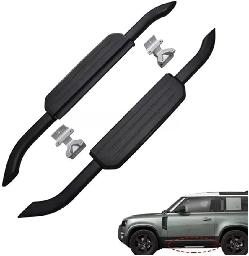 Side Steps Running Boards Foot Pedals Compatible with Land Rover Defender 90 – Black Exterior Off-Road Accessories