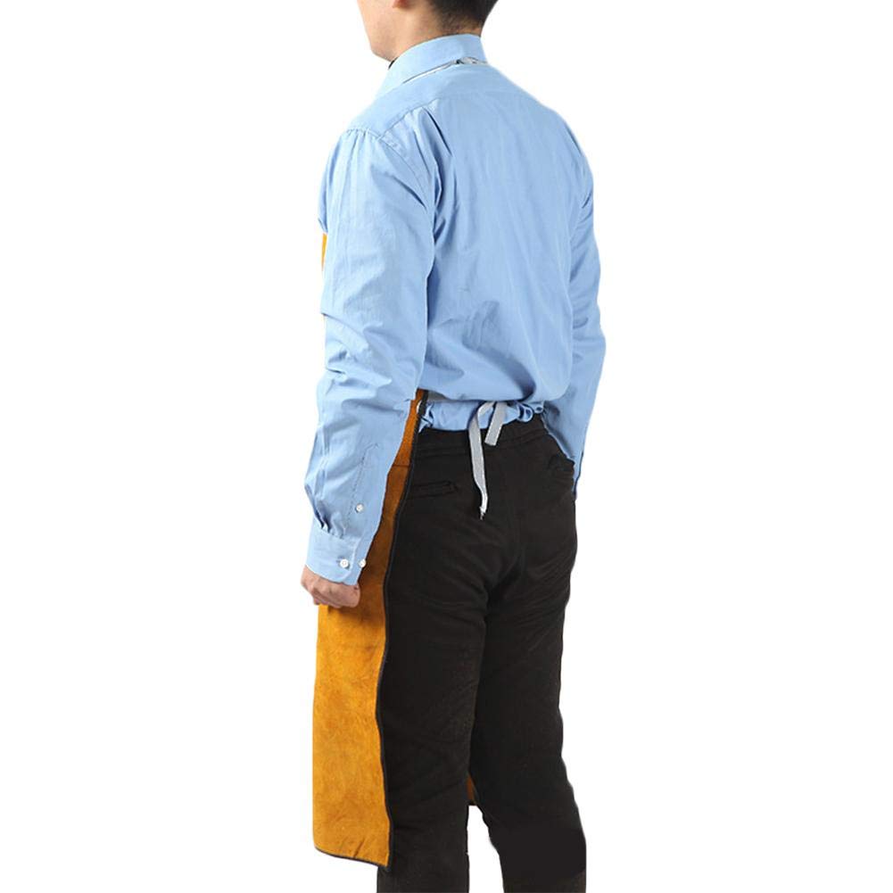 Tablier De Soudeur Tablier De Travail en Cuir pour Homme Femme, Anti-fouling Prévention Incendie pour Le Soudage Électrique La Métallurgie Usinage