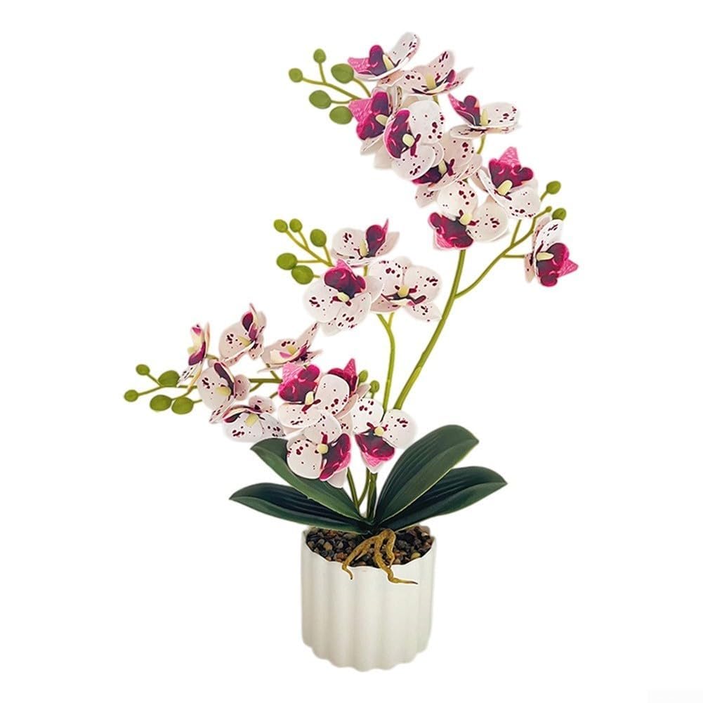 STUWBPLIC 1 Artificial Phalaenopsis Orchid Plant, Fake Plastic Phalaenopsis Plant for Home Decoration,A