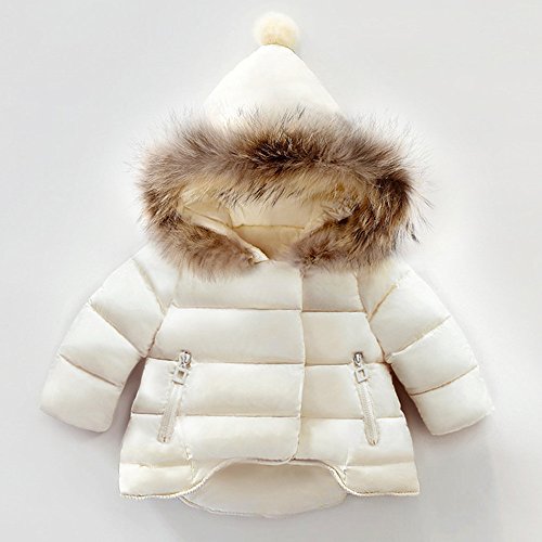 KAGAYD Toddler Boys Girls Solid Down Coat Bbay Zip-Up Cute Hooded Fuzzy Cuffs Winter Warm Windproof Outdoor2