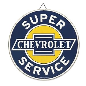 Chevrolet Super Service Rundes Metallschild