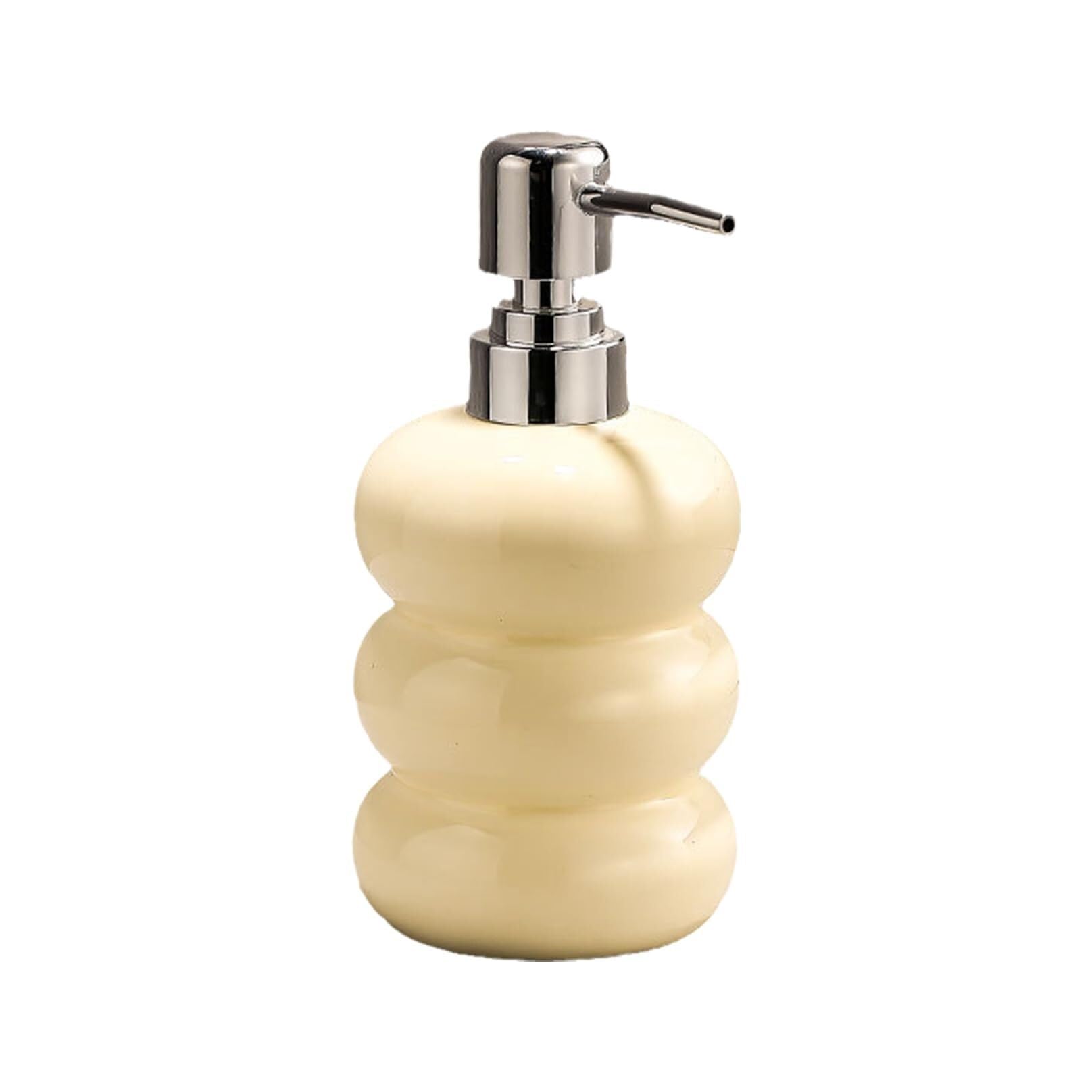 KEXYOAN Ceramic Soap Dispenser Light Luxury 350ml Household Bathroom Countertop Dispensers Hotel Clubhouse Hand Lotion Bottled New Home Essentials(Beige)