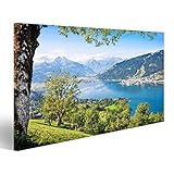 Bild Bilder auf Leinwand Schöne Landschaft mit Alpen und Bergsee in Zell am See, Österreich Wandbild, Poster, Leinwandbild PQG