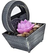 Tabletop Ball Fountain Decor USB Charging Irregular Stone LED Light for Home Office Desktop Table Decoration