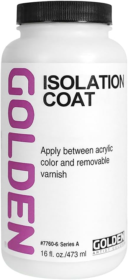 Isolation Coat by GOLDEN, 16 fl. oz. Jar, Professional Acrylic Top Coat
