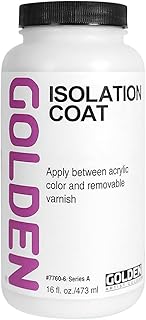 Isolation Coat by GOLDEN, 16 fl. oz. Jar, Professional Acrylic Top Coat