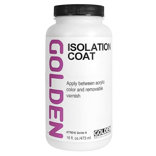 Isolation Coat by GOLDEN, 16 fl. oz. Jar, Professional Acrylic Top Coat
