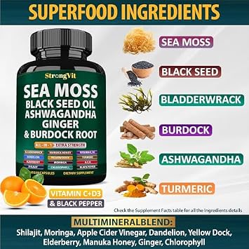 StrongVit Sea Moss Complex & NAD Supplement Bundle (120 Capsules)