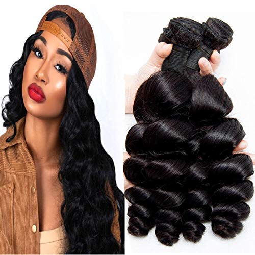 Peruvian Loose Wave 22 24 26 28 Inch 4 Bundles Deals Raw Remy Hair Extension Real Human Hair Weave Tangle Free No Shedding Wet And Wavy Sew In Hair Weave Bulk Hair Bundles Dark Brown