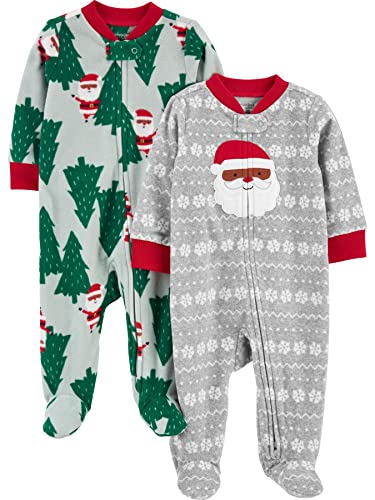 Image of Simple Joys by Carter's unisex-baby In 2pk Fleece Snp Santa Trees