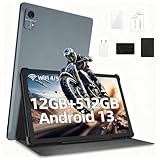 P7s Tablet Android 13, 10,4 Polegadas, 12GB RAM, 512GB ROM, Processador Snapdragon 888, Tela IPS HD 2K, Bateria 10000mAh, Wi-Fi 5, Câmera Dupla, com Teclado e Capa, Preto