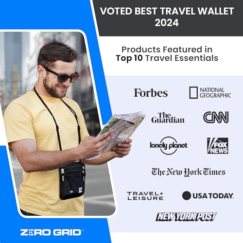 Neck Wallet for Travel & Passport Holder with RFID Blocking - Slim & Easy to Conceal Nylon Travel Pouch for men & women - Holds Phone, Cash, Cards, Keys - Sweat & Water Resistant - XLarge - Light Grey - Thumbnail 4