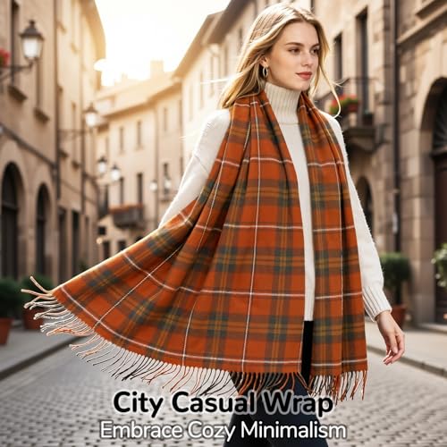 Image of Loritta Winter Scarf for Women, Long Plaid Shawl Wraps Scarves Gifts