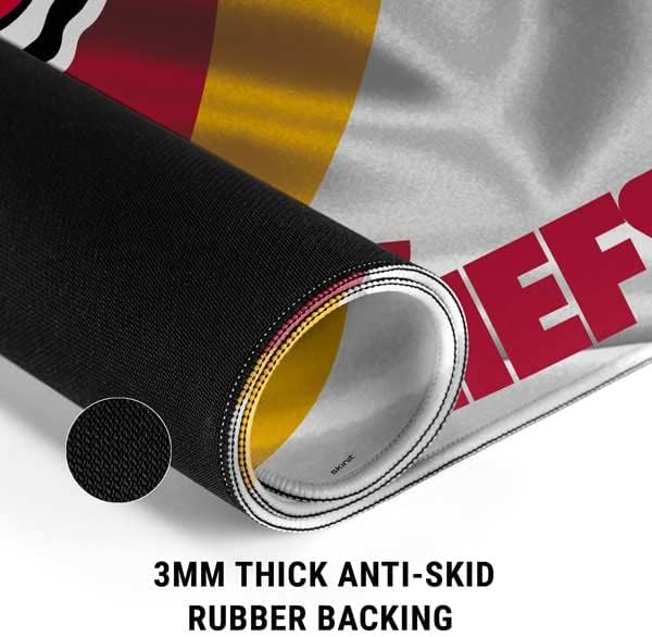 Skinit Extra Large Gaming Mouse Pad - Officially Licensed Kansas City Chiefs Design with Stitched Edges, Waterproof, Non-Slip Rubber Base, Desk Mat for Keyboard & Mouse, 35.75" x 15.4" inches