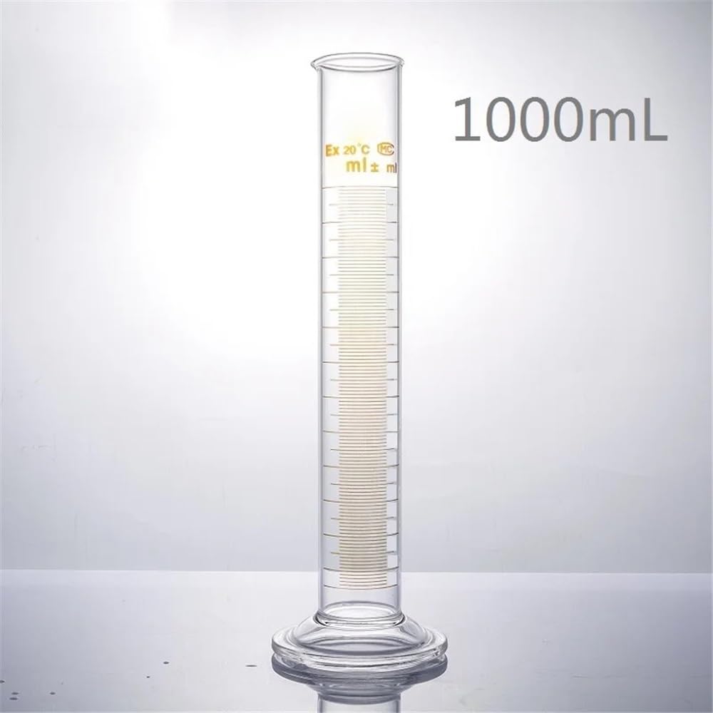 Cilindro graduato da 1000 ml, 1 l, con beccuccio e graduazione, base rotonda in vetro, attrezzatura laboratorio Attrezzature da laboratorio