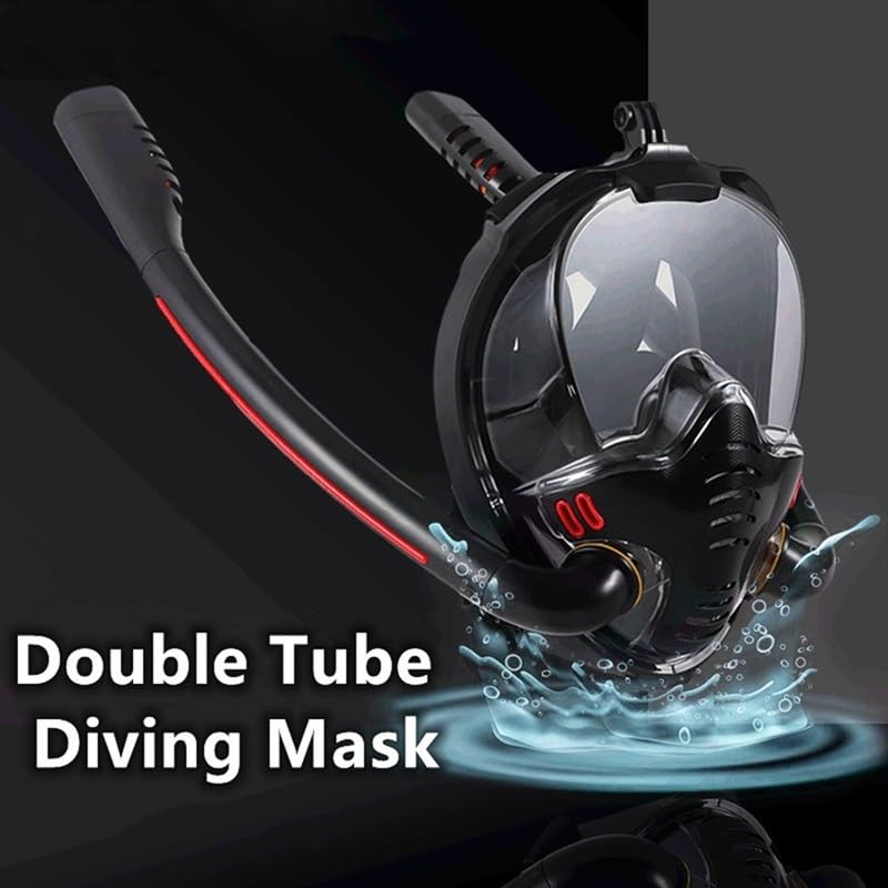 Máscara de snorkel panorámica Máscara de snorkel ajustable Máscara de buceo for snorkel for adultos Máscara de buceo con respiración libre Máscara de snorkel UV Antivaho Transpirable Visión clara Equi