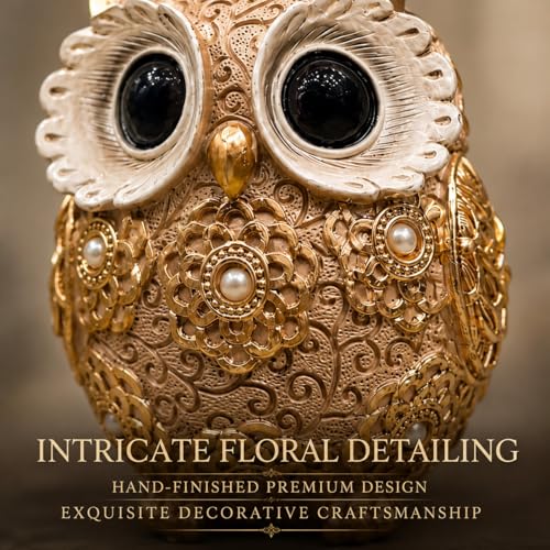 Image of ARMONIA Spiritual Living Owl Statue for Good Luck, 4.7 Inch, Aesthetic Owl Showpiece, Feng Shui & Vastu Owl Figurine, Evil Eye Protection, Home Decor for Living Room, Office Table & Best Gift Item