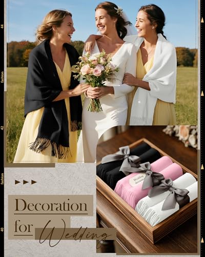 3 Pack Pashmina Shawl Wraps for Women Soft Cashmere Scarves Bridesmaid Evening Dresses Fall Wedding Party3
