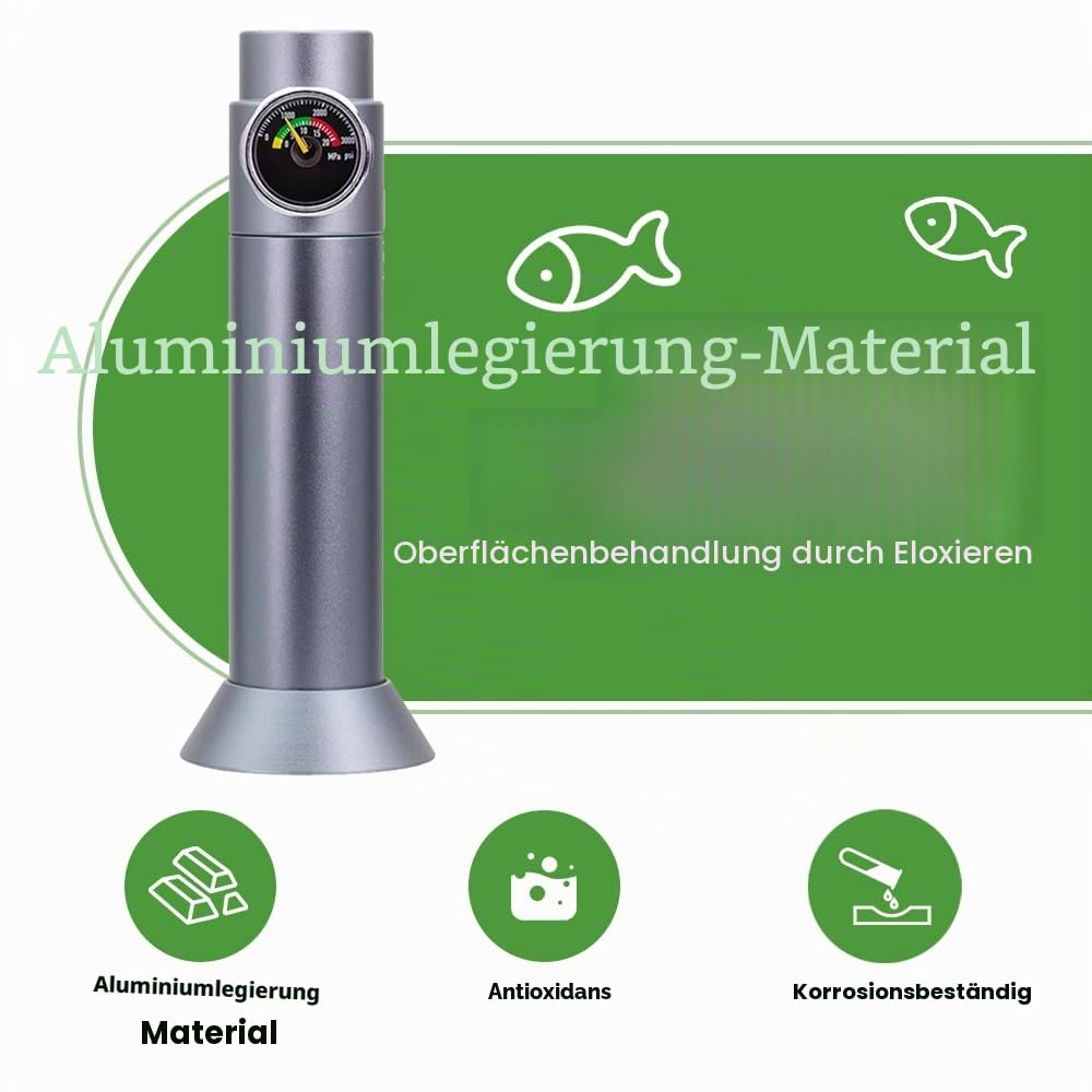 DONGKER Aquarium CO2 System, Tisch-/Wandmontage CO2-Regler und CO2-Blasenzähler mit Rückschlagventil Set mit 1m Luftschlauch, Kompatibel mit 3/8"-Gewindeanschlüssen für Nano-Aquarien