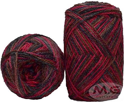 Image of Ganga G-Ball Mehroon (300 gm) Wool Ball Hand Knitting Wool /Art Craft Soft Fingering Crochet Hook Yarn, Needle Knitting Yarn Thread Dyed C B CE