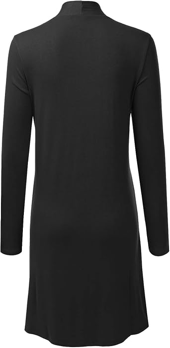 LALABEE Women's Long-Line Long Sleeve Open Front Cardigan with Pockets (S-3XL)