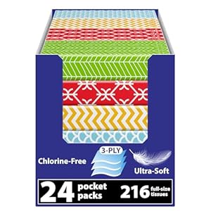 Funwares Reise-Gesichtstaschentücher, 24 Packungen, Geometrischer Druck