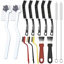 14Pcs Crevice Cleaning Brush Set, Hard Bristle Scrub Brushes Tools, V Shape Grout Cleaner Brush, Multi-Purpose Cleaning Tool for Cleaning Kitchens, Bathrooms, Tile, Sinks, Cups, Straws, and Windows