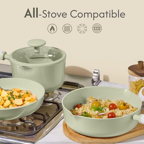 Save 75% on CAROTE Ceramic Nonstick Cookware Set - 9 Pieces - Image 5