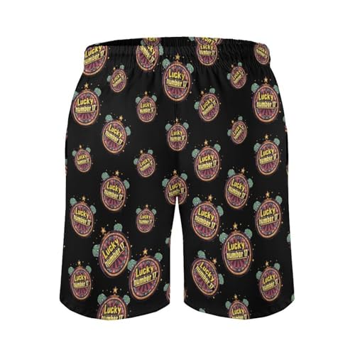 Lucky Number 17 Mens Swim Trunks Quick Dry Beach Swimming Shorts with Mesh Lining and Pockets4