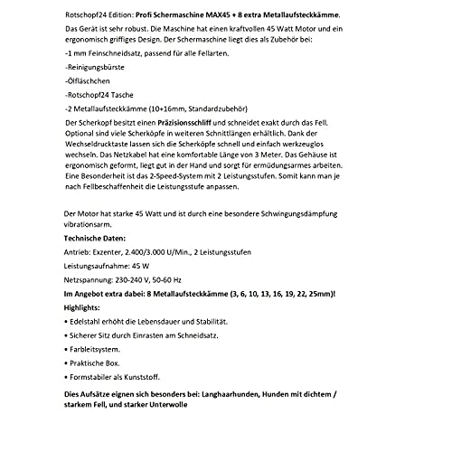 Moser Rotschopf24 Edition Hundeschermaschine