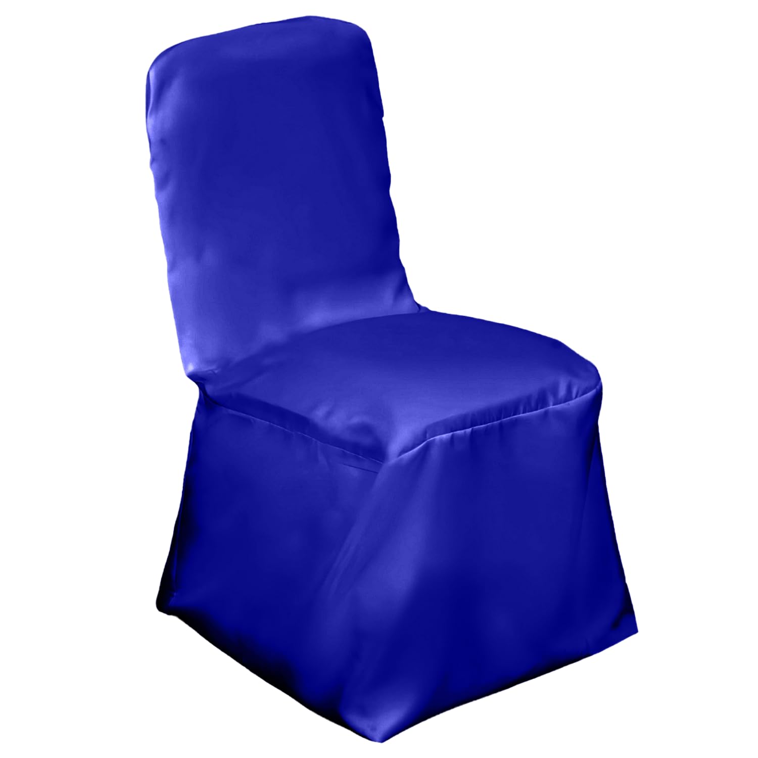 Elegant Event Essentials Square Chair Covers- Polyester Protective Slipcovers- Easy to Clean- Chair Protector Seat Covers for Dining Room Wedding Banquet Party Decoration Royal Blue Pack 50