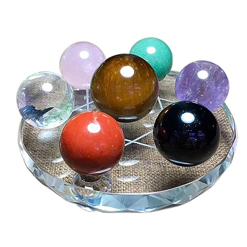 Set de 7 boules de cristal d'obsidienne noire pour bureau Feng Shui M
