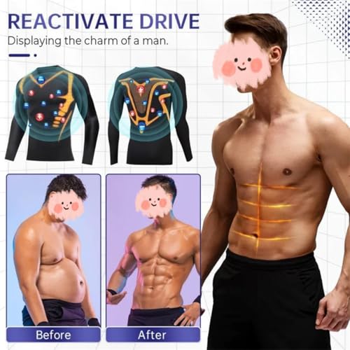 Cozy Breezy Fat Burning Shapewear Men, Ionic Shaping Long Sleeves Vest for Men Long Sleeve Compression Shirts for Men Shaper2