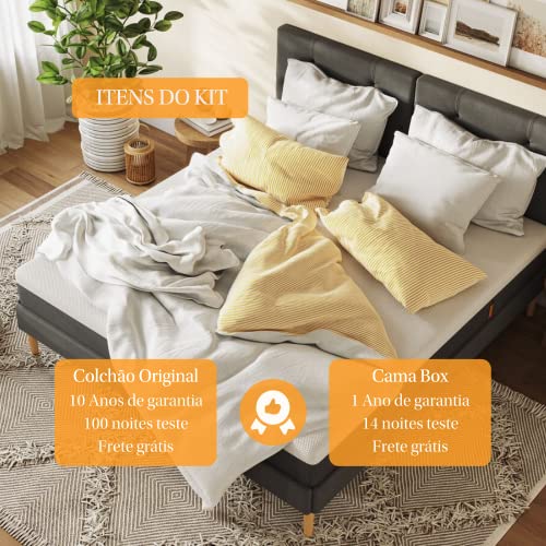 Kit Colchão + Cama Box Emma Original Queen (158x198cm)