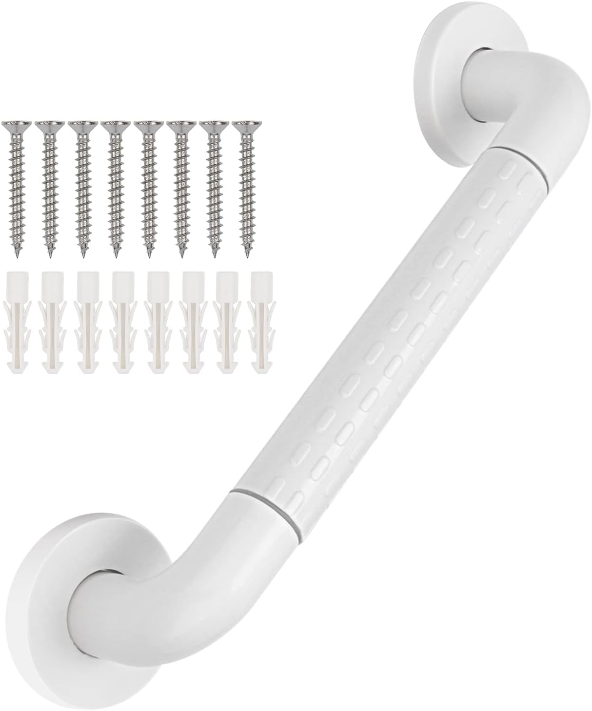 Plantex 12 Inch Strong ABS Grab Bar for Toilet Support/Bathroom Support for Elderly People with Luminous Grip - Pack of 1 (White) (B097GRBLB2) Amazon Price History, Amazon Price Tracker